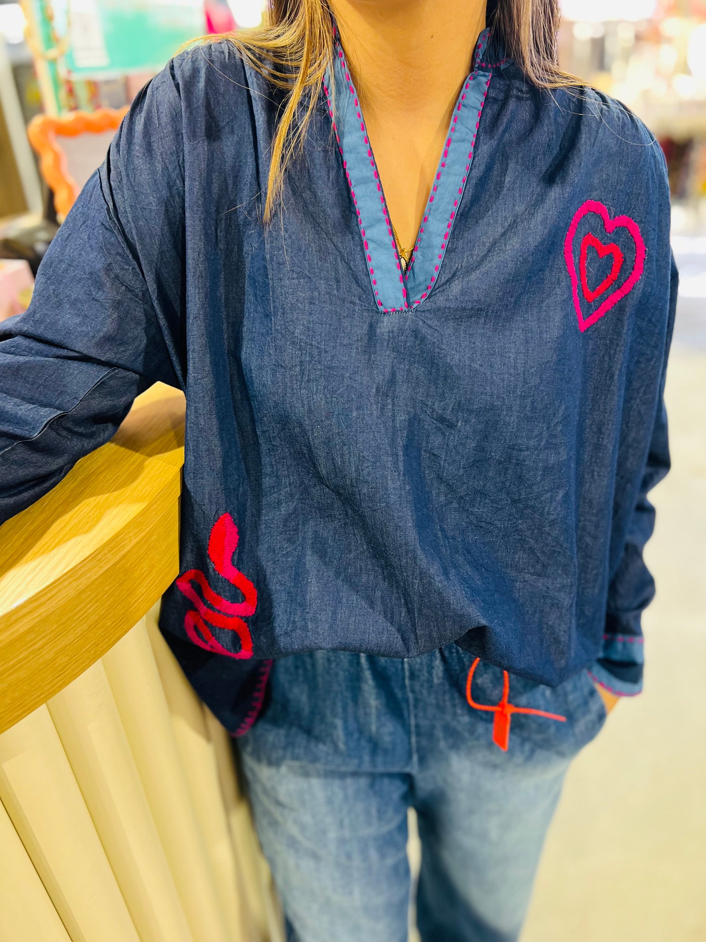 Blouse KIMA - Denim rayé