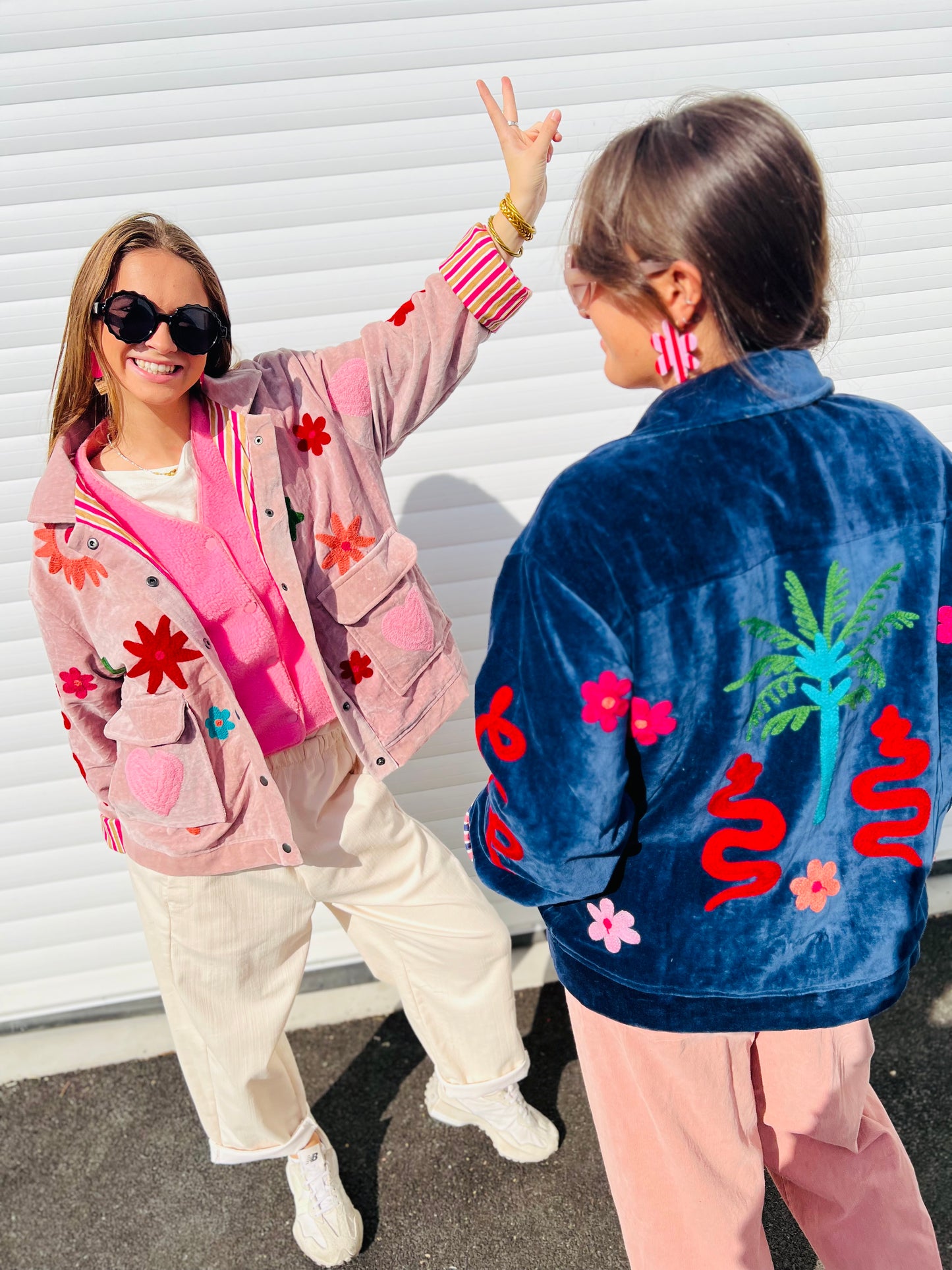 Veste velours broderies Palmeraie - 2 couleurs