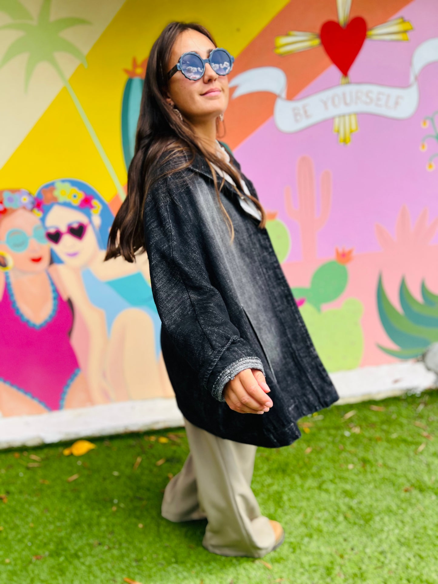 Veste en jean gris délavé Belle by Banditas