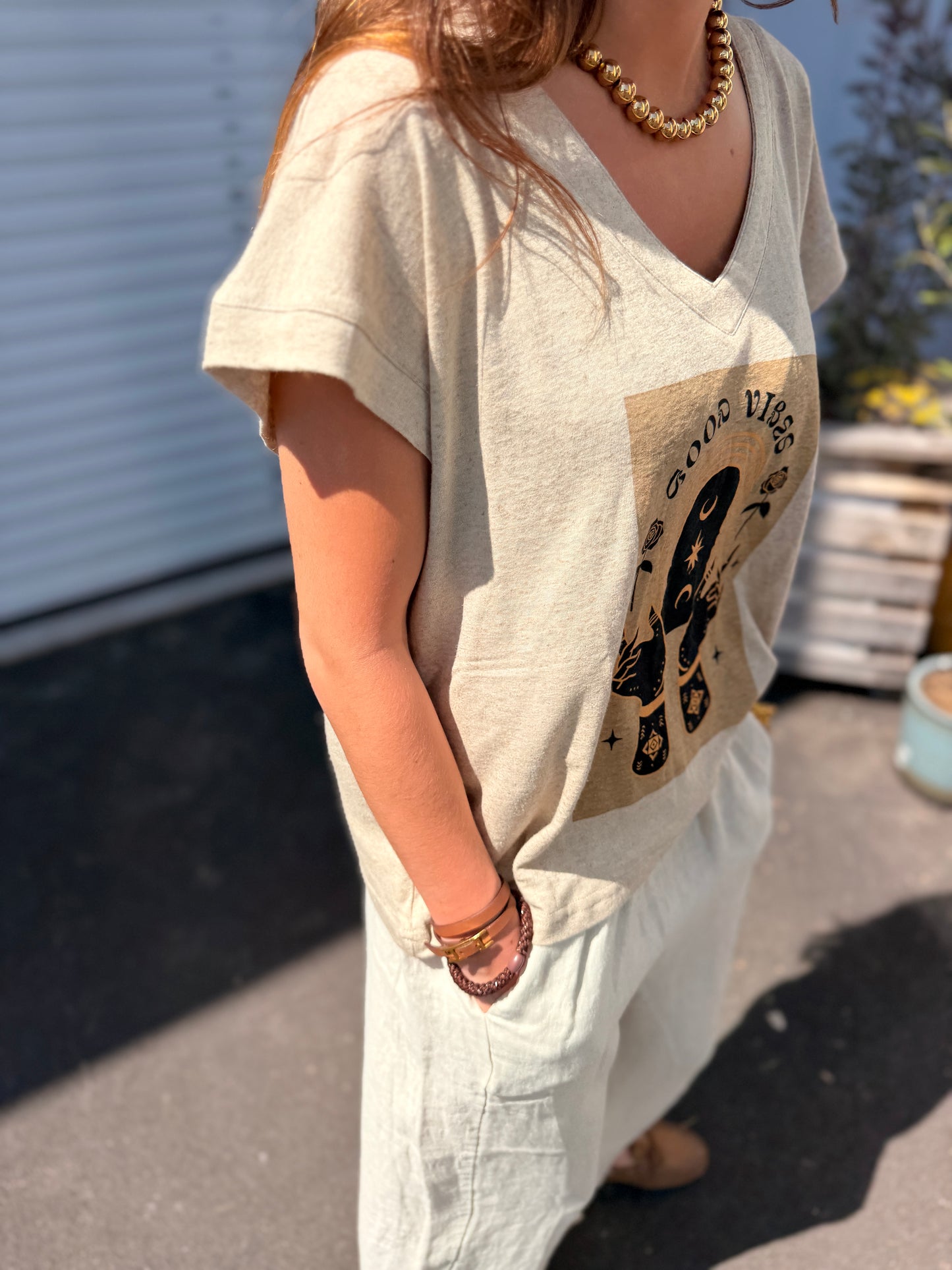 Tee-shirt Ivory Good Vibes