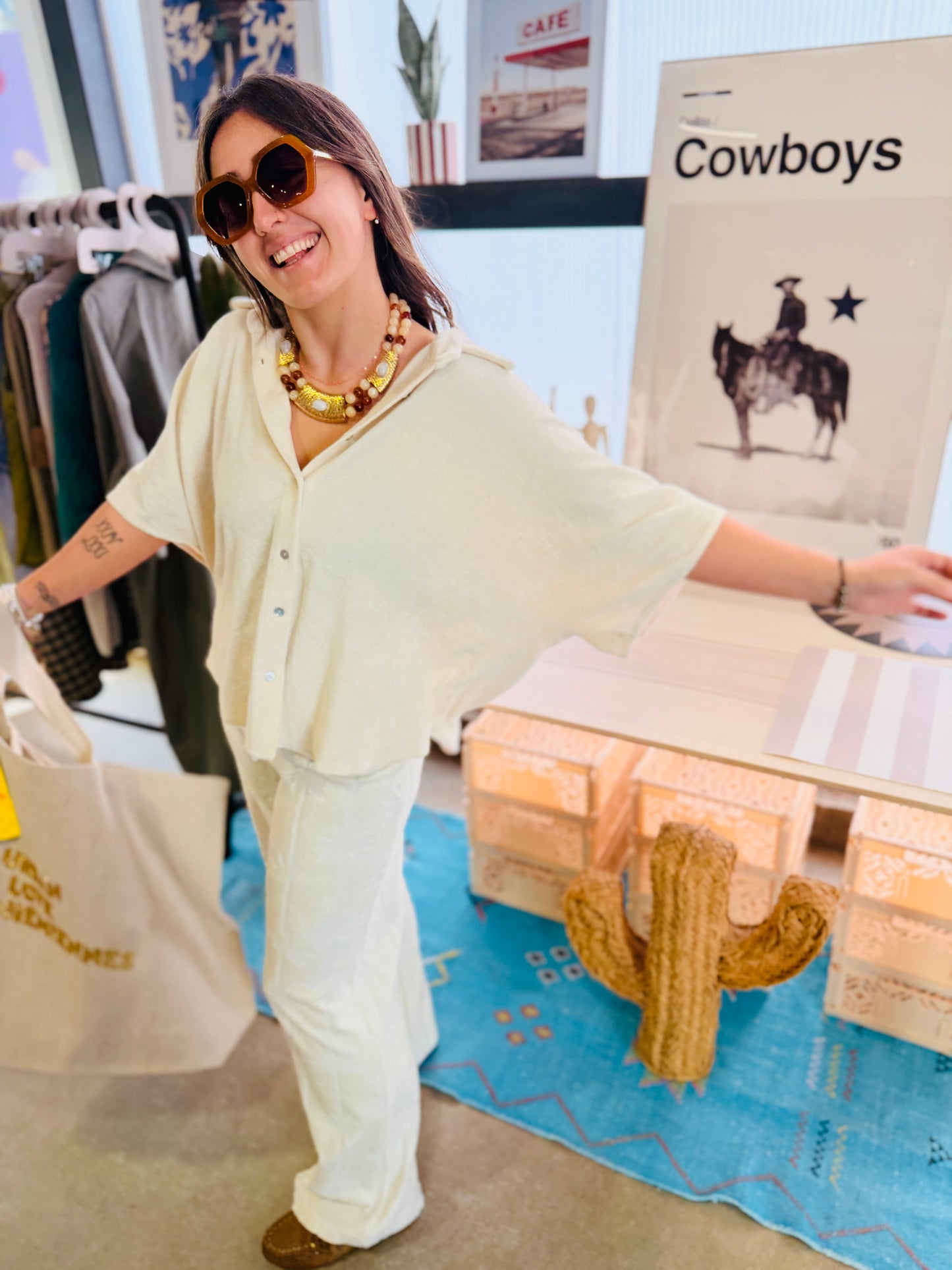 Pantalon éponge Sonara - écru