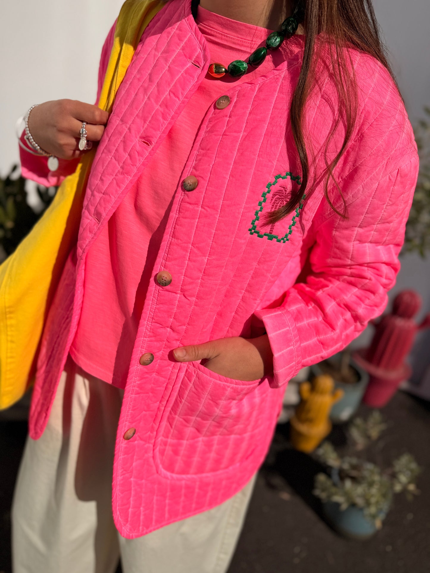 Veste matelassée Maika - rose fluo