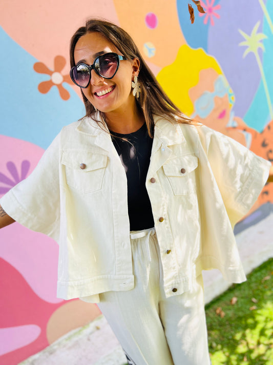 Veste en toile oversize Agave - écru