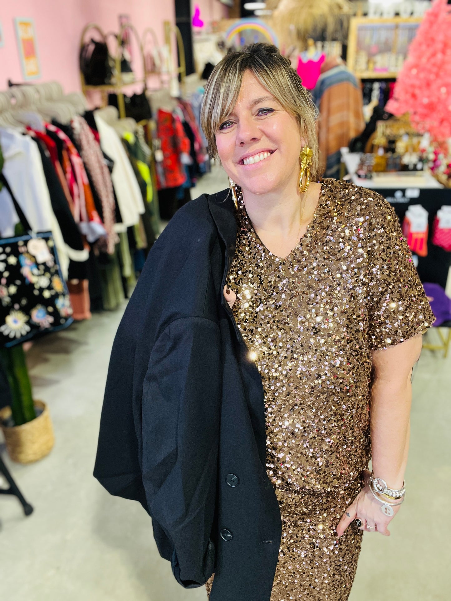 Top sequins Naia - Bronze