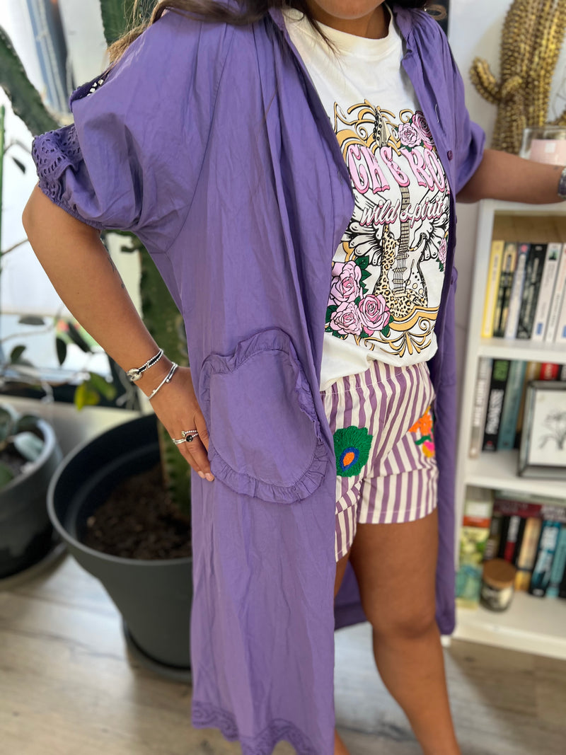 Robe coton India - violet