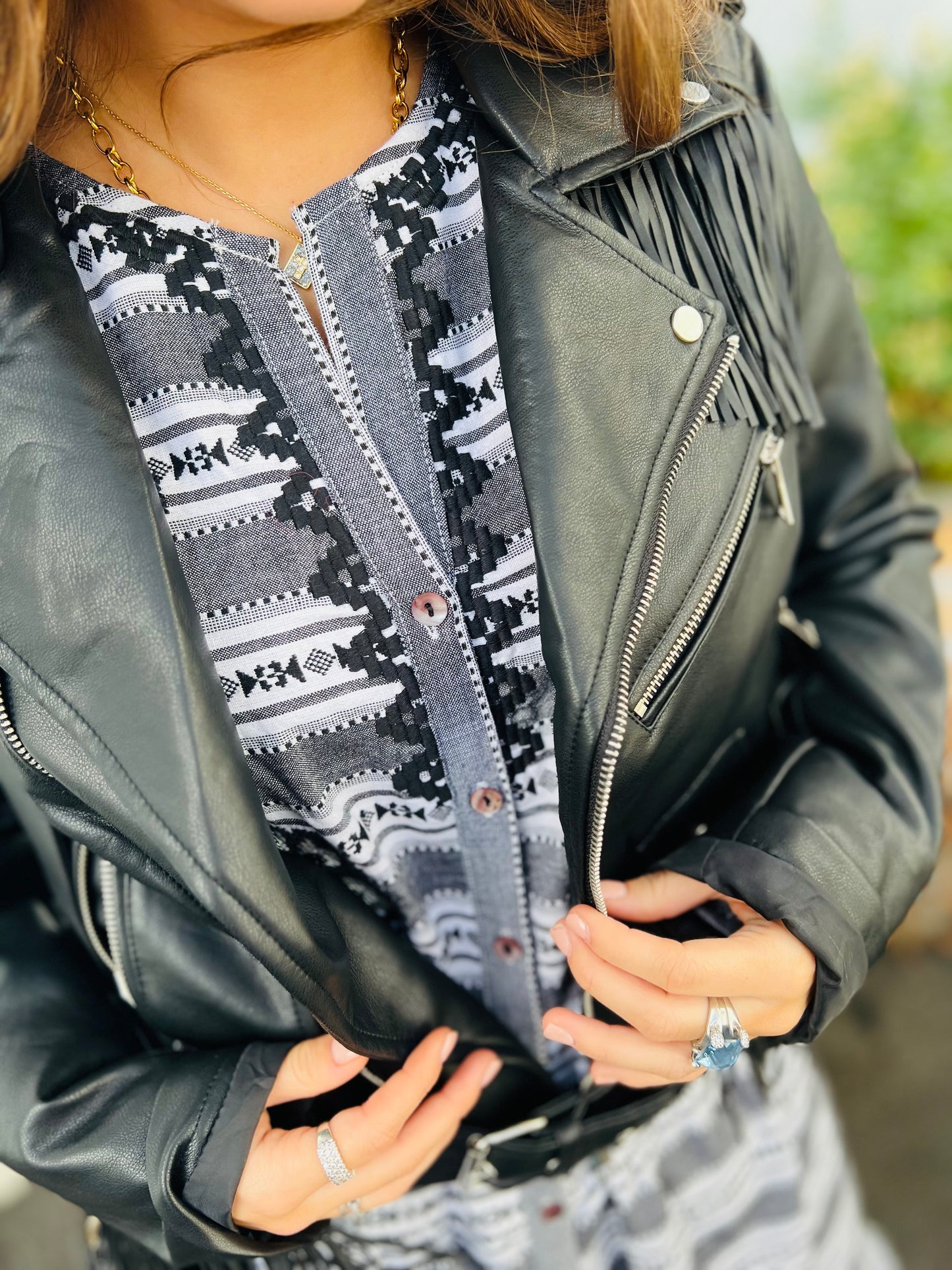 Robe longue bohème Agata - Noir