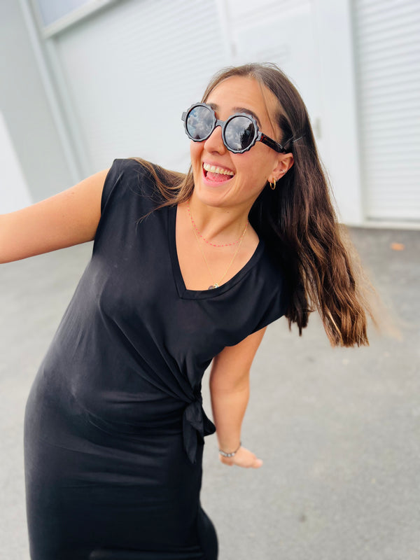 Robe coton Gina - Noir