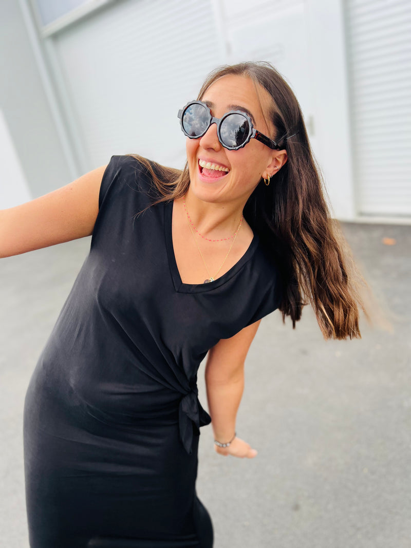 Robe coton Gina - Noir