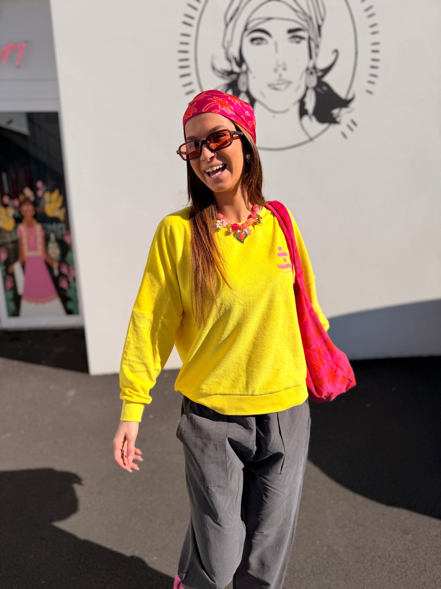 Sweat Graziana - jaune fluo