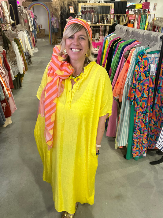 Robe longue Kafta - Jaune