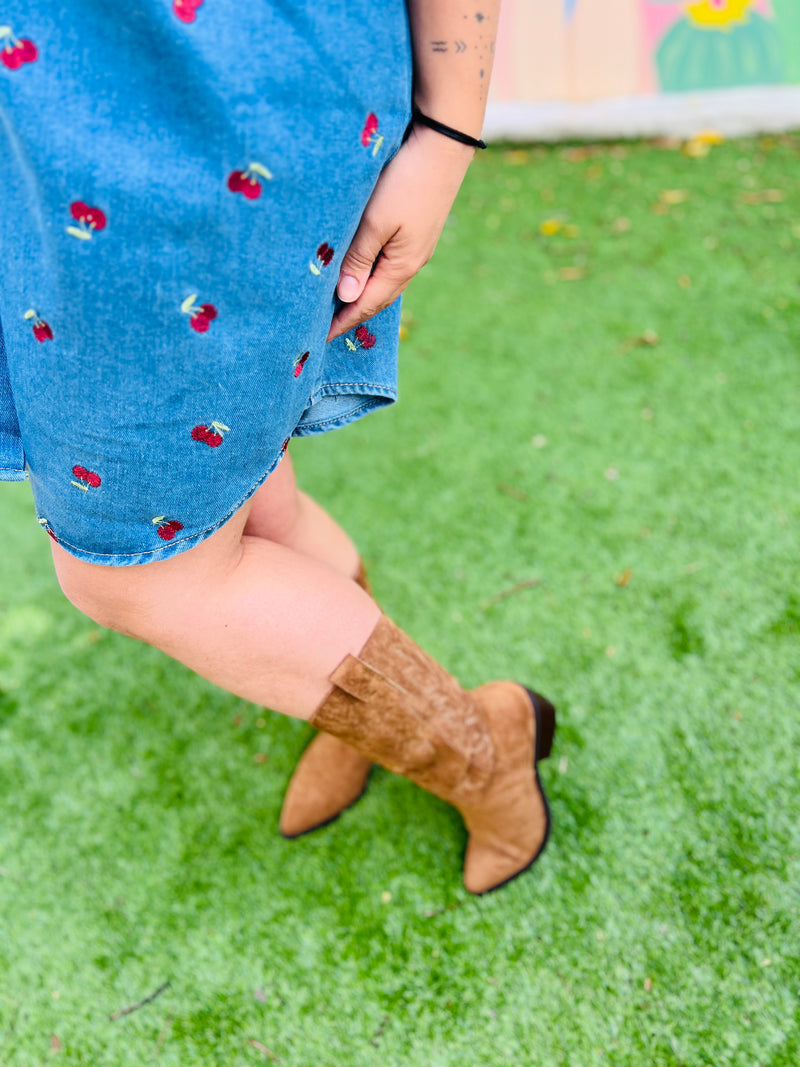 Robe courte en jean CHERRY