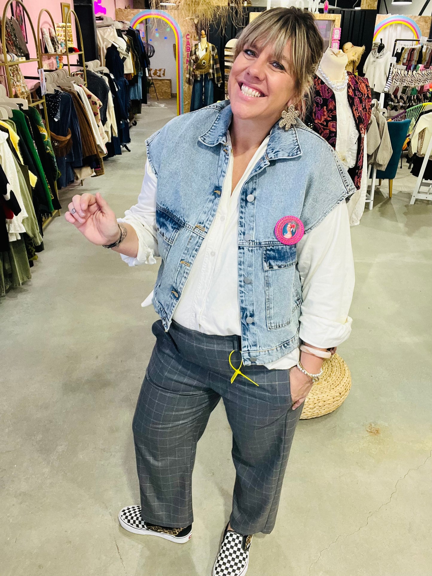 Pantalon HAILA by Banditas - carreaux gris