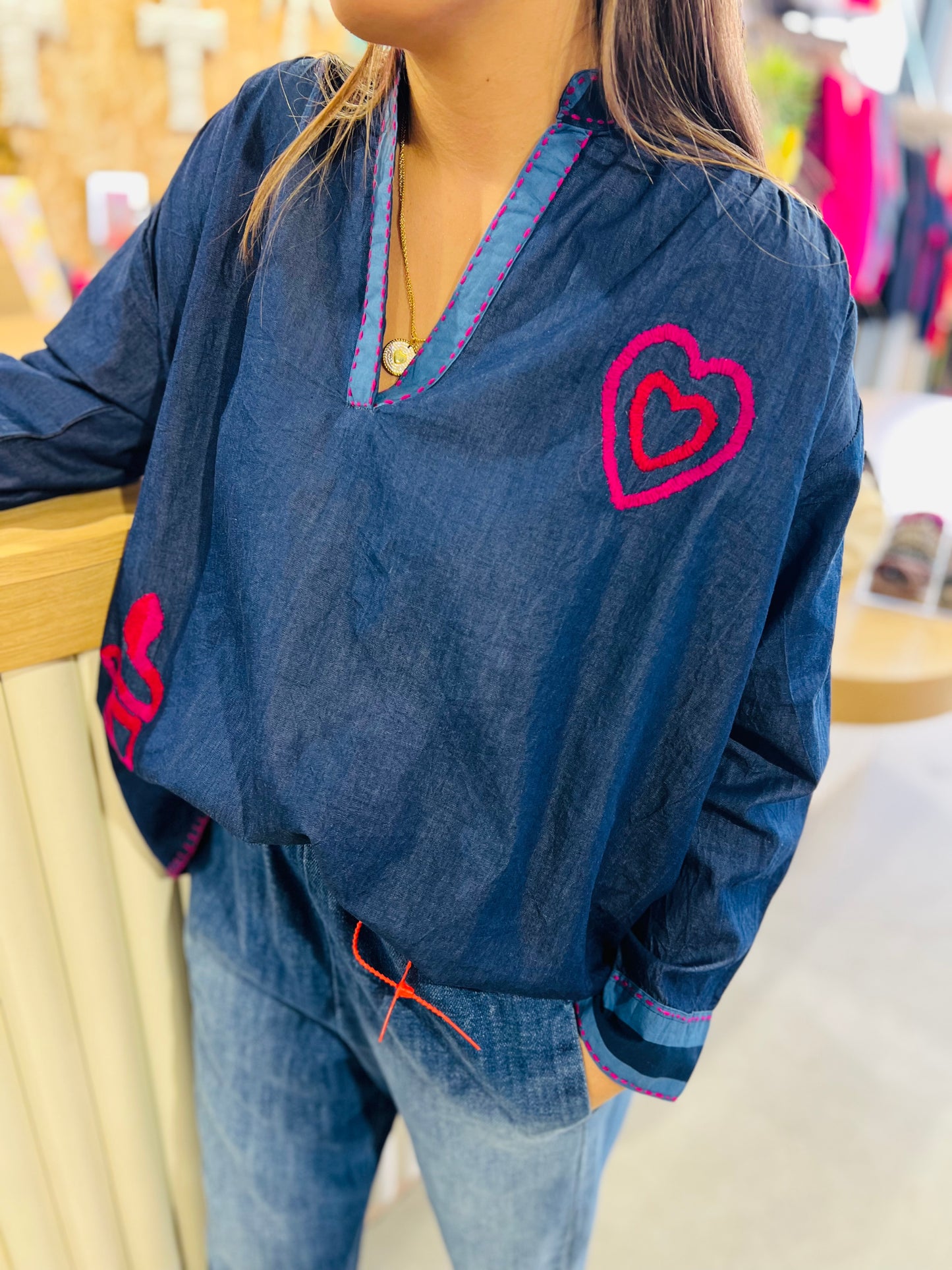 Blouse KIMA - Denim rayé