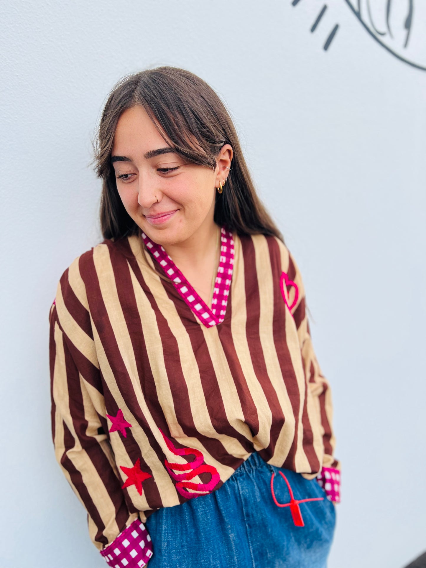 Blouse KIMA - Rayée marron