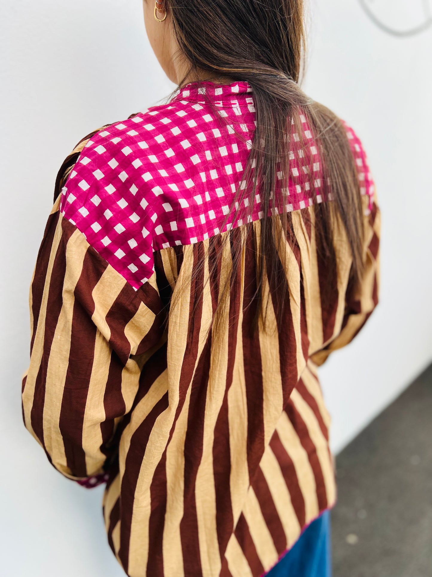 Blouse KIMA - Rayée marron