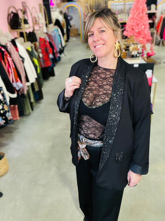 Blazer sequins Maje - Noir