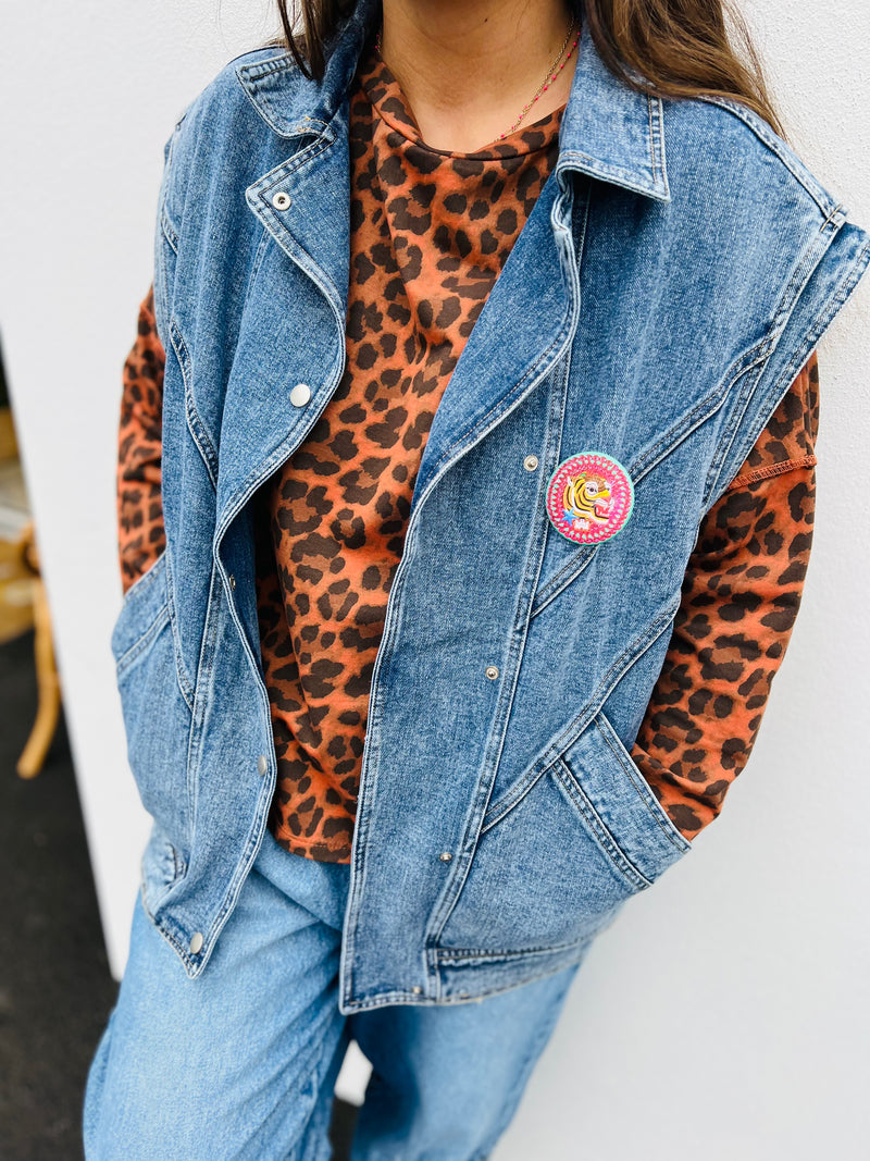 Veste en jean sans manche ELIA
