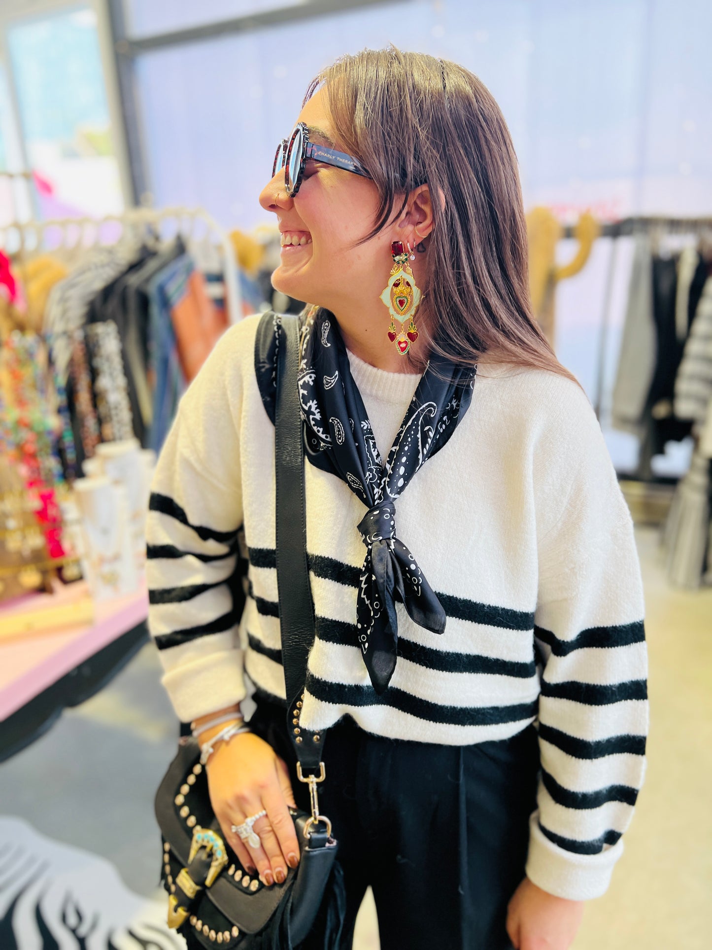 Pull Deauville marinière noire