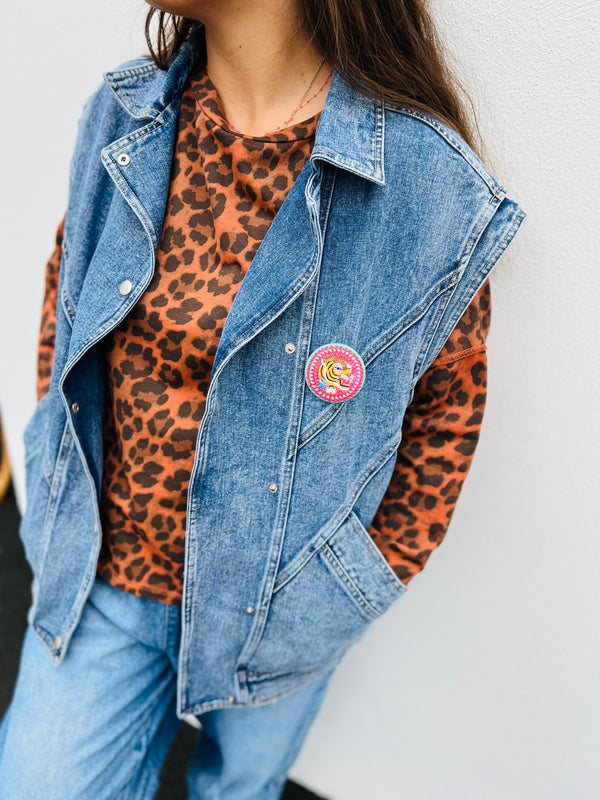 Veste en jean sans manche ELIA