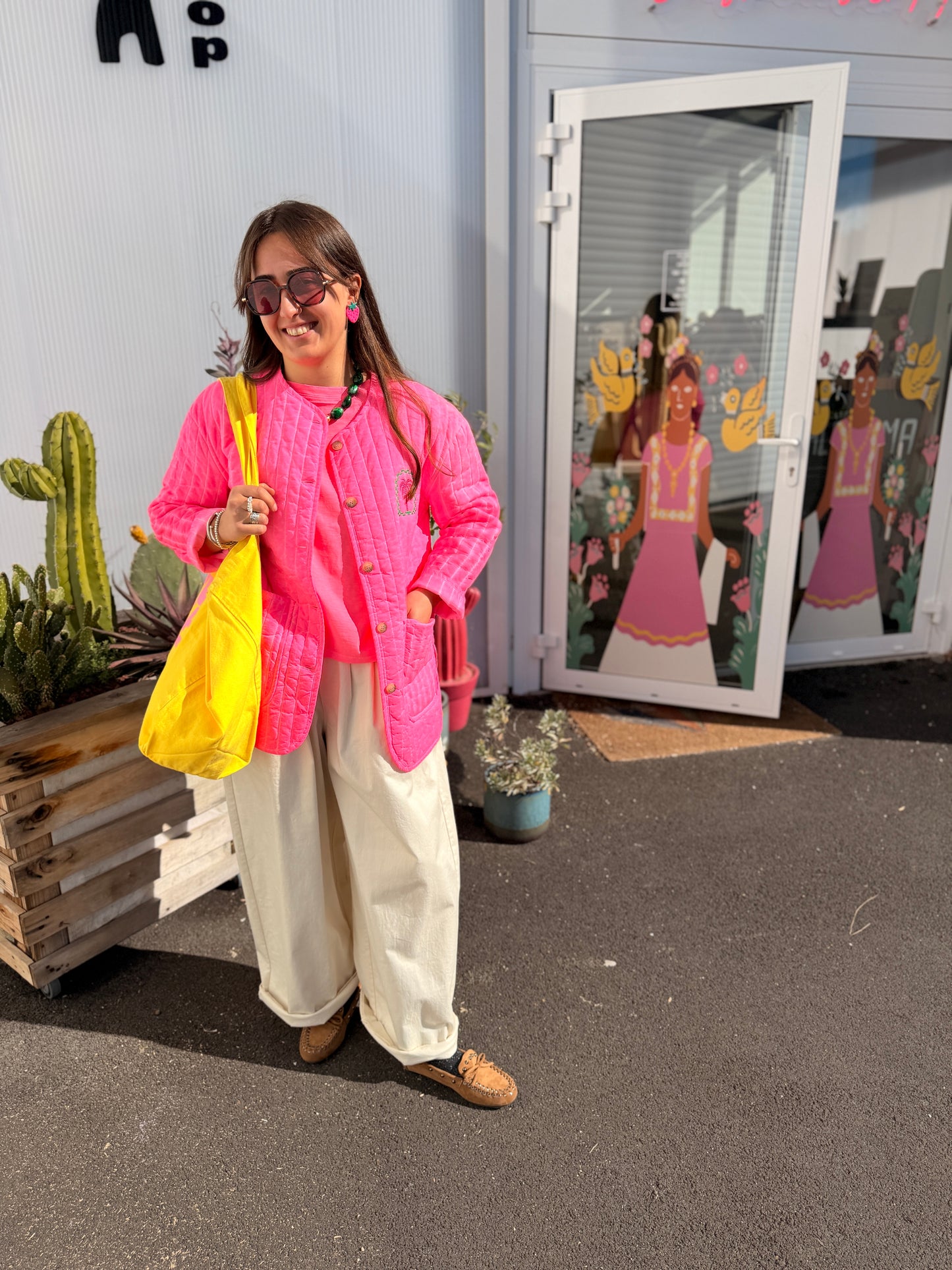 Veste matelassée Maika - rose fluo