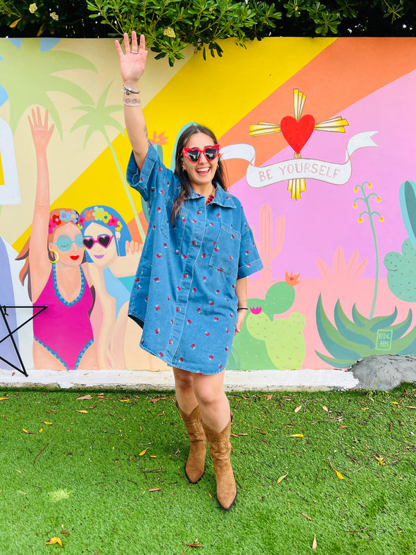 Robe courte en jean CHERRY