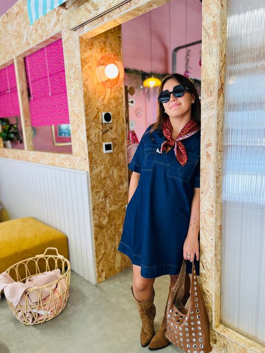 Robe courte en jean GARETH