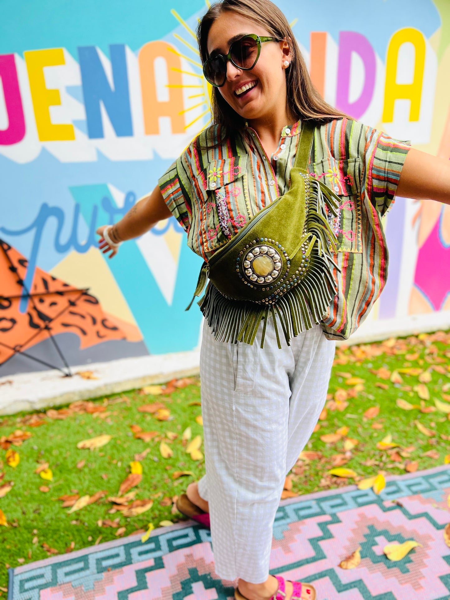 Pantalon Magic Vichy tilleul by Johanna