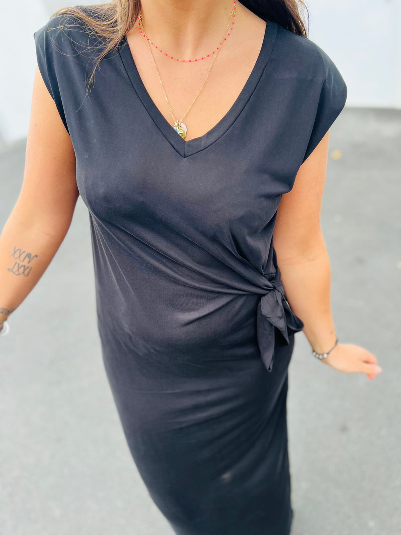 Robe coton Gina - Noir