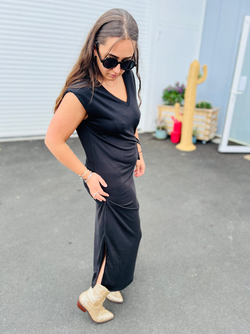 Robe coton Gina - Noir