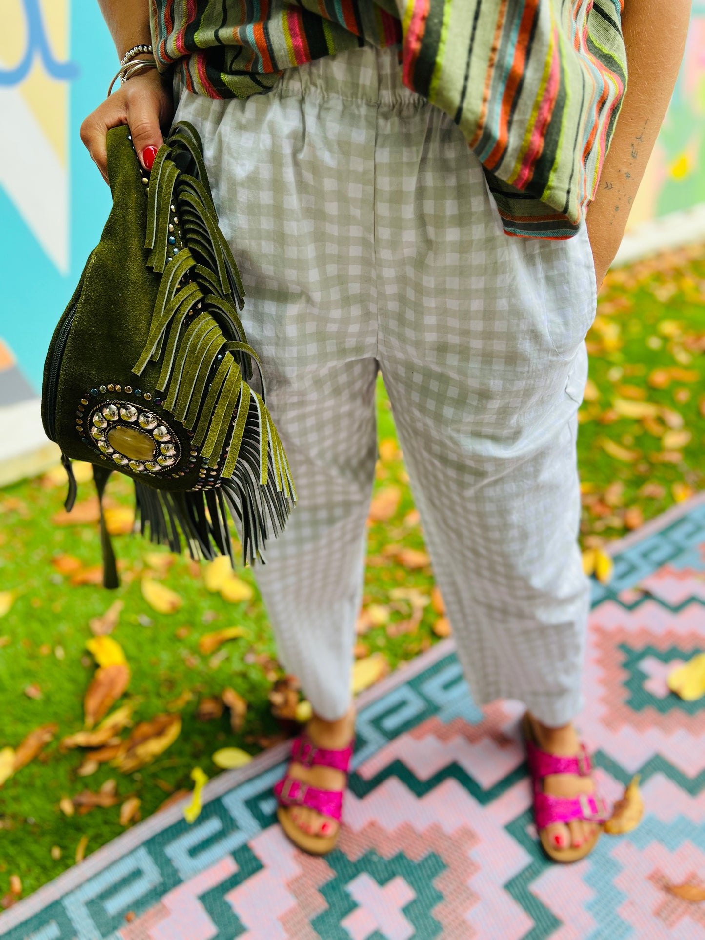 Pantalon Magic Vichy tilleul by Johanna