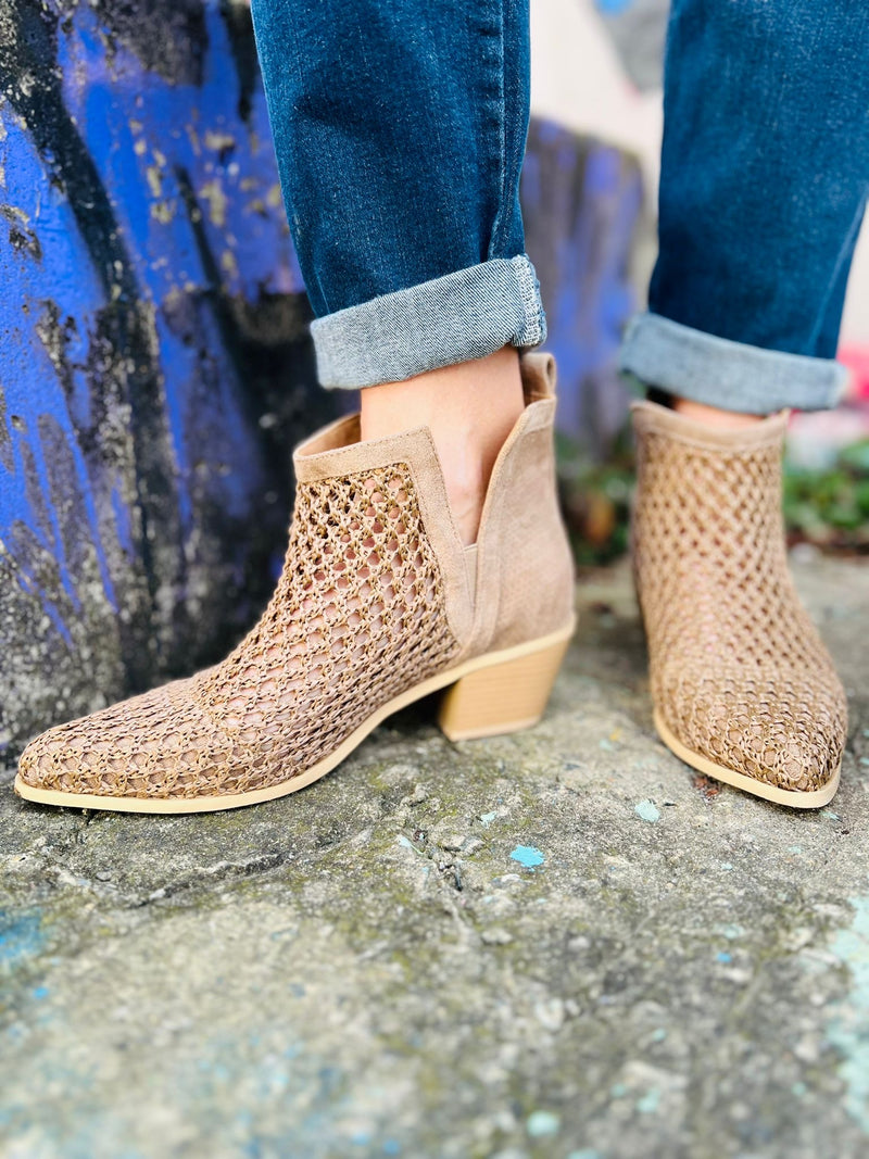 Boots crochet beige talons