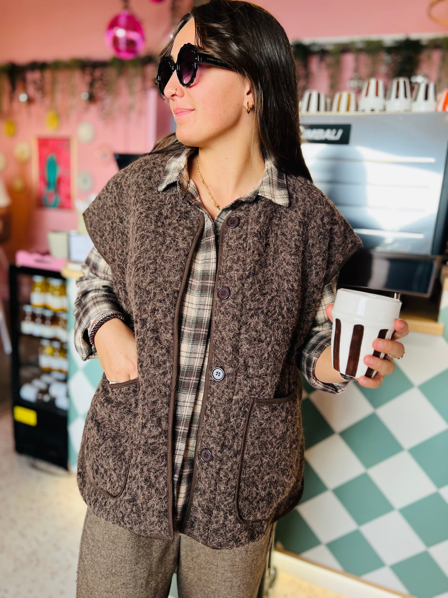 Veste sans manche laine Peru - Choco