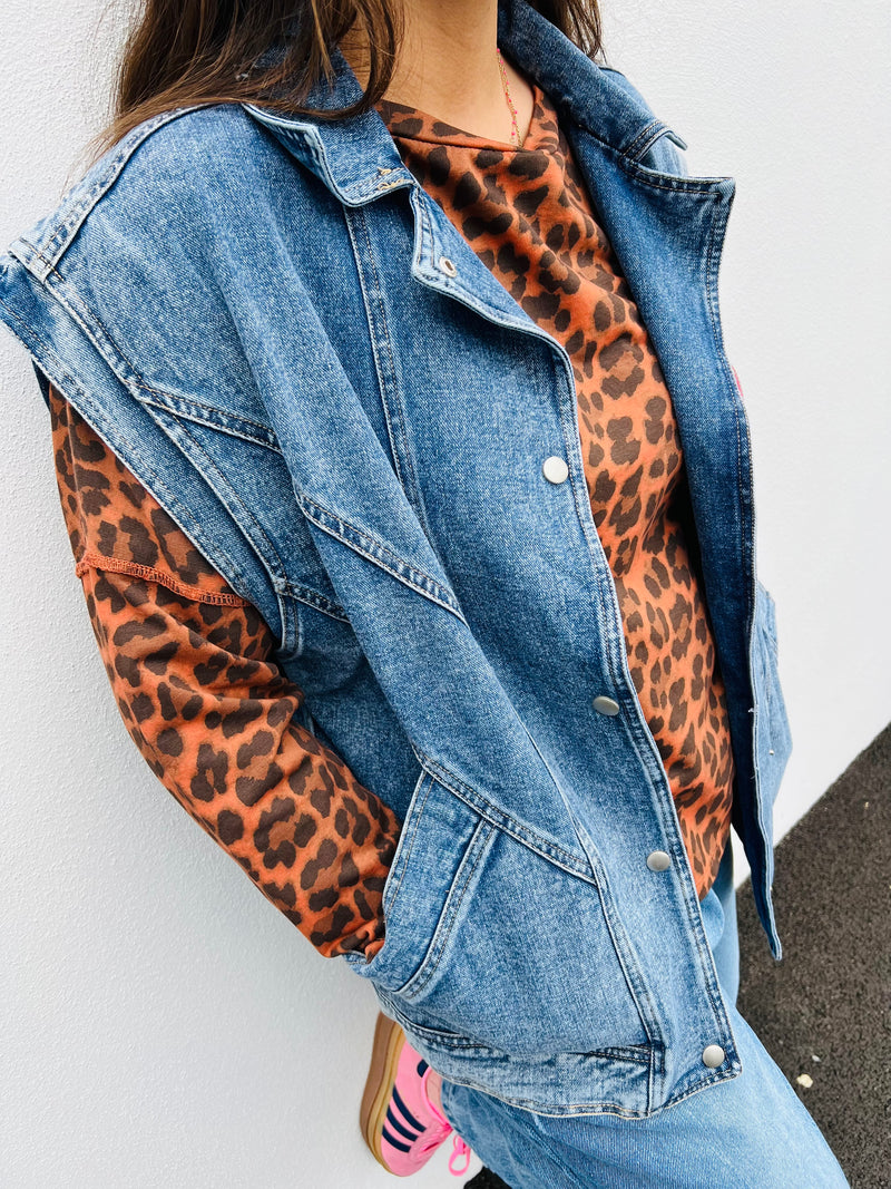 Veste en jean sans manche ELIA
