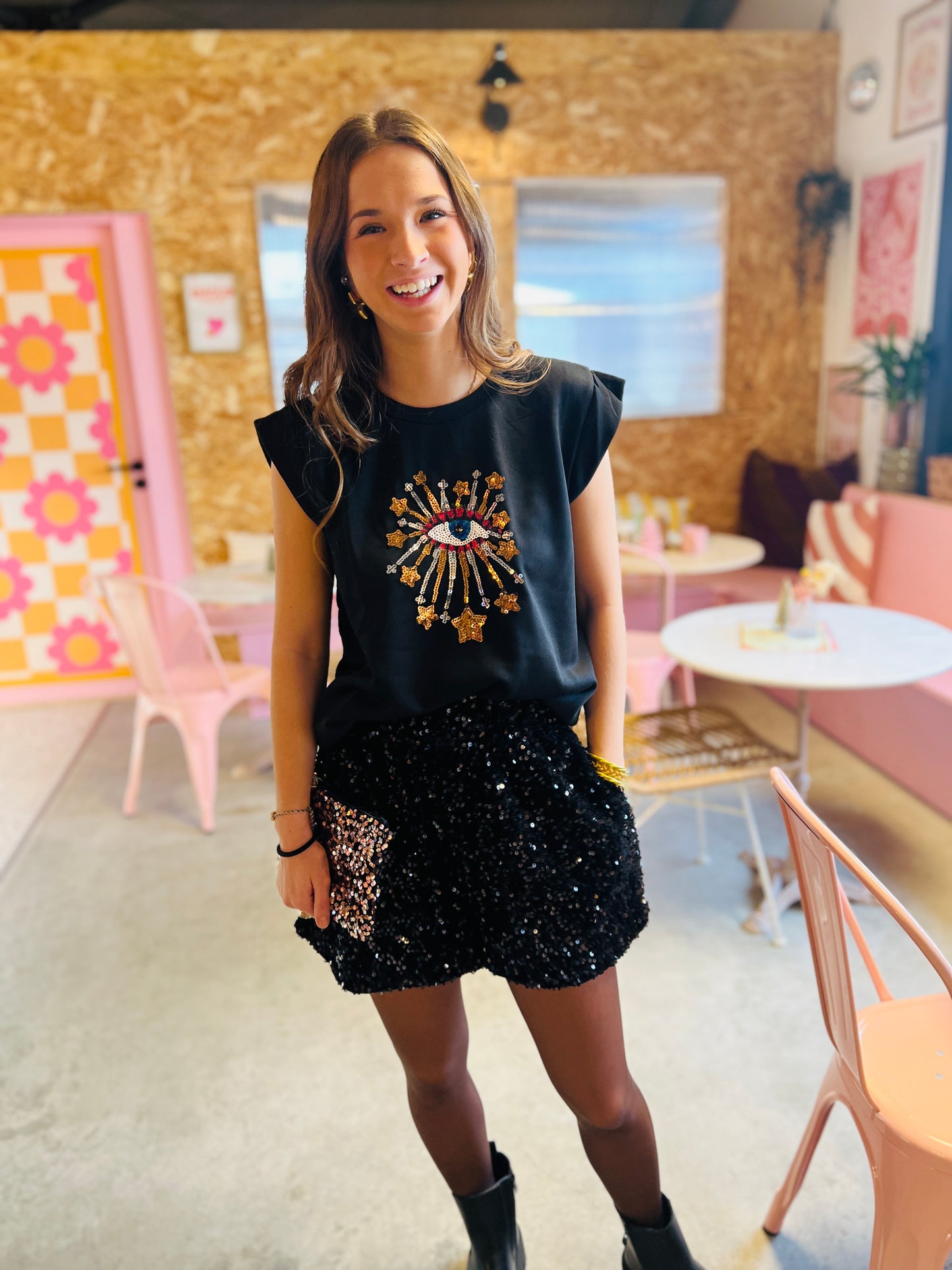 Short sequins Vava - Noir