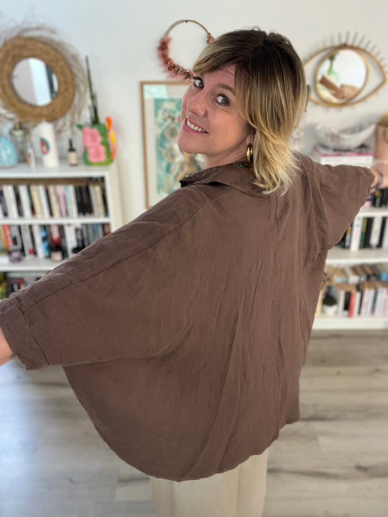 Chemise oversize IVY 100% lin - 4 couleurs