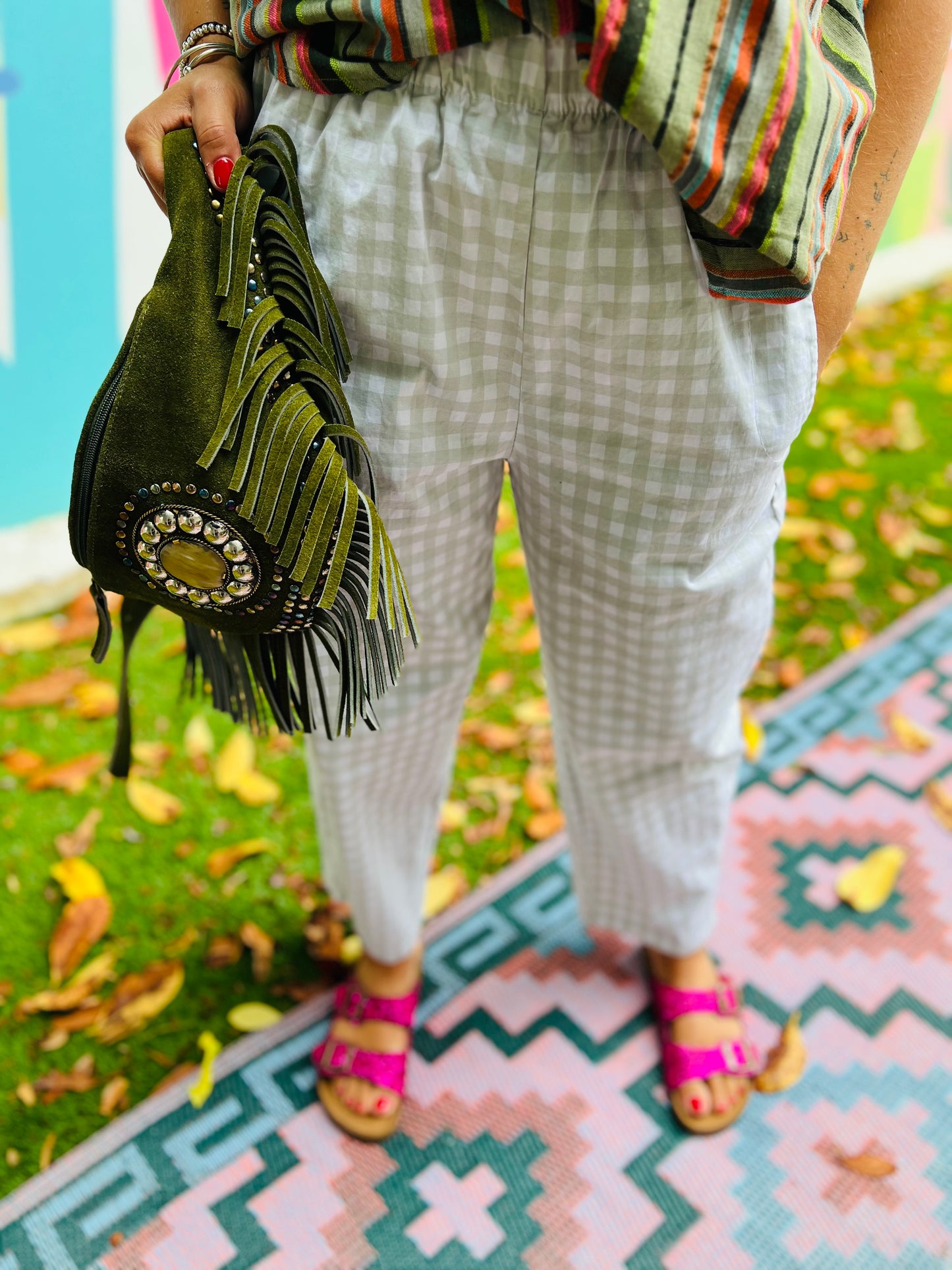 Pantalon Magic Vichy tilleul by Johanna