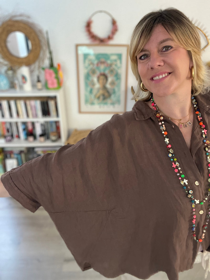 Chemise oversize IVY 100% lin - 4 couleurs