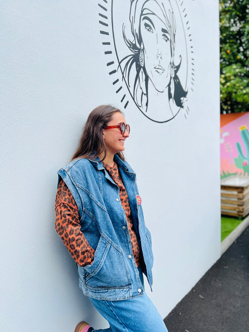 Veste en jean sans manche ELIA
