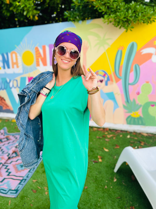 Robe coton Debora - Vert