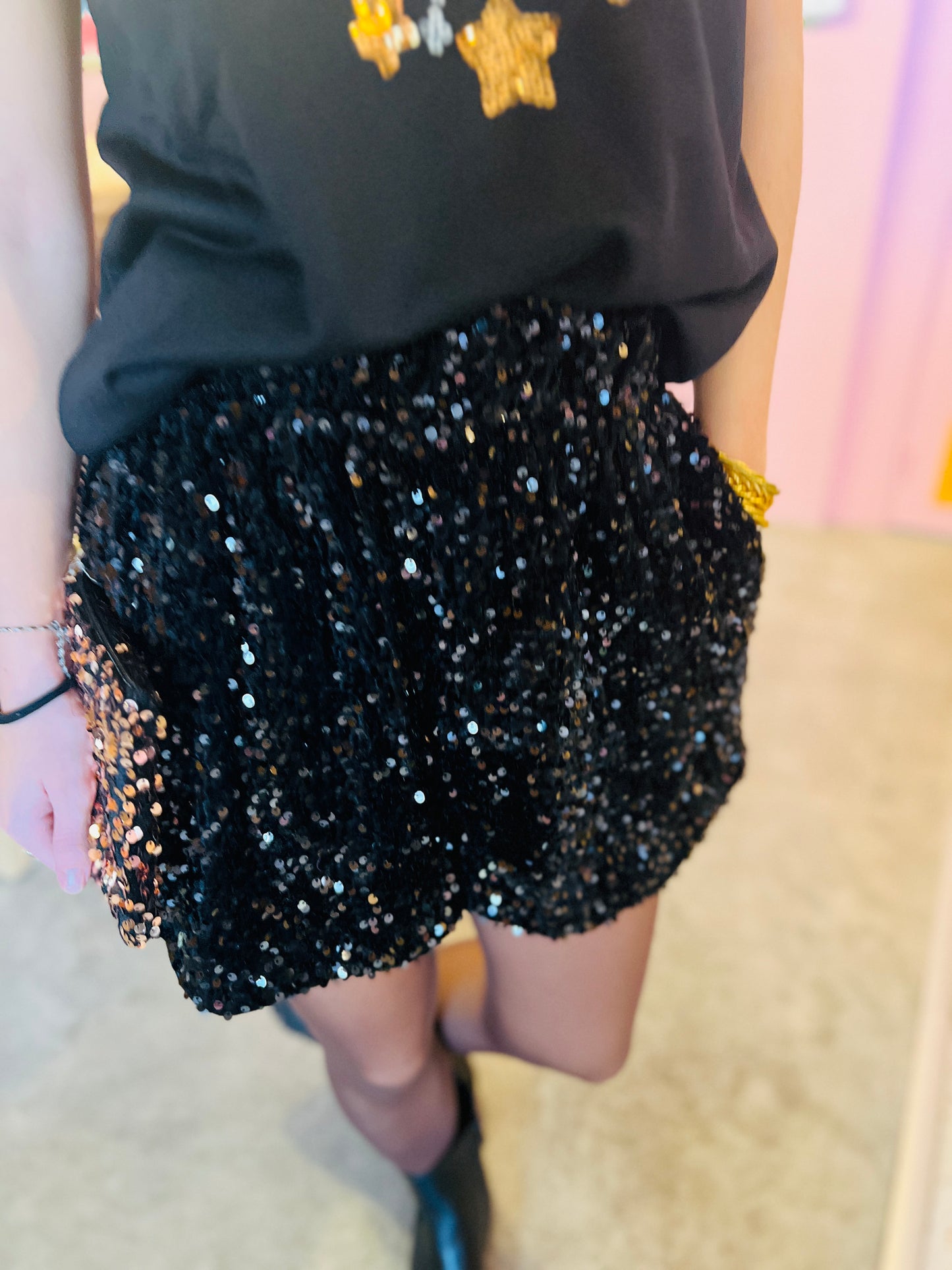 Short sequins Vava - Noir