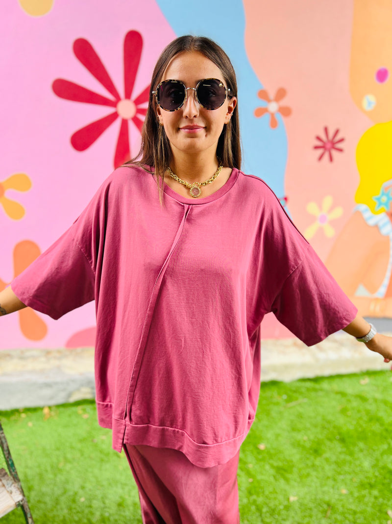 Sweat oversize César - Rose