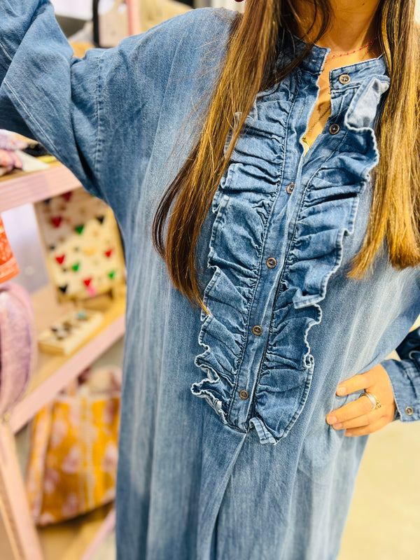 Robe longue en jean BENTON by Banditas