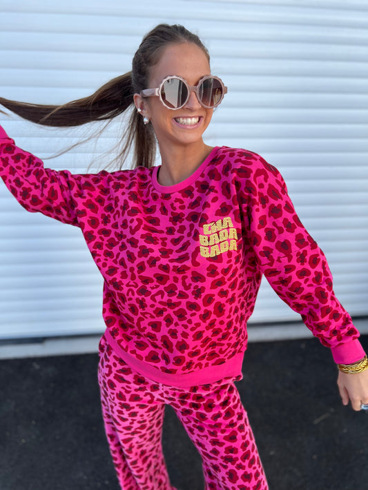 Sweat Sonia Léopard Fuschia