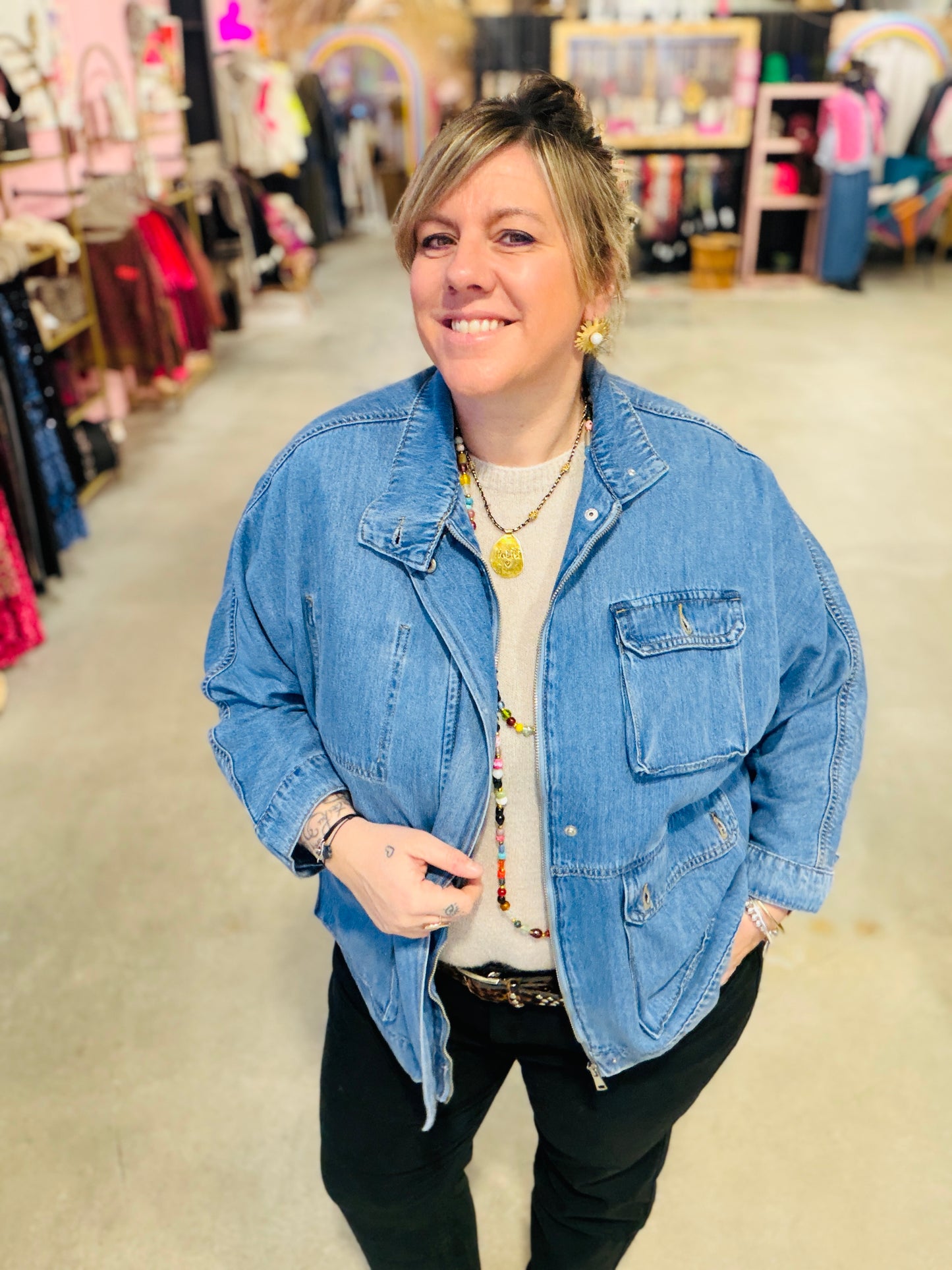 Veste Ilaria Jean oversize