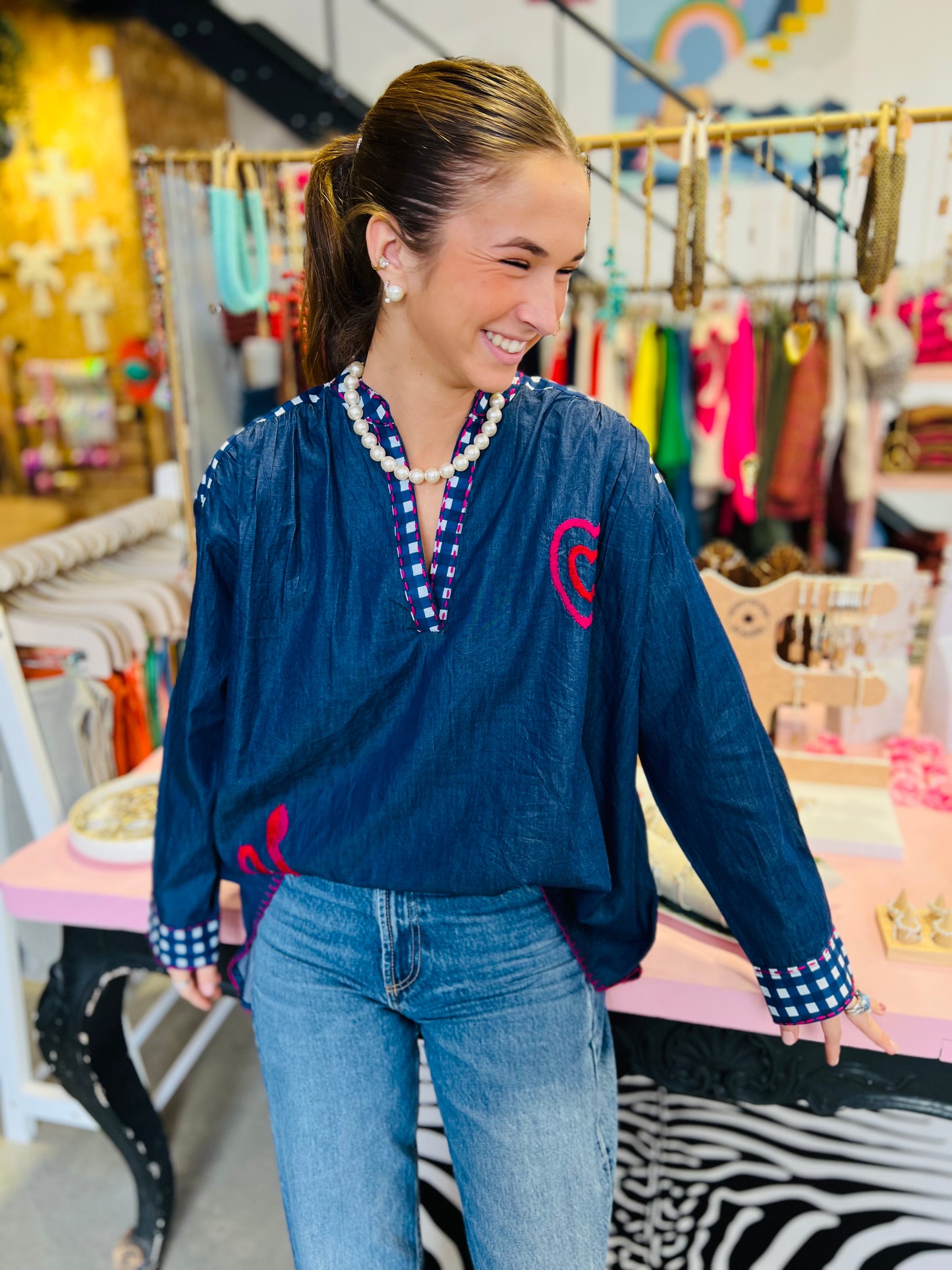 Blouse KIMA - Denim vichy