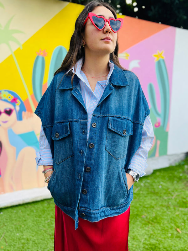 Veste Jean sans manche LANCASTER by Banditas