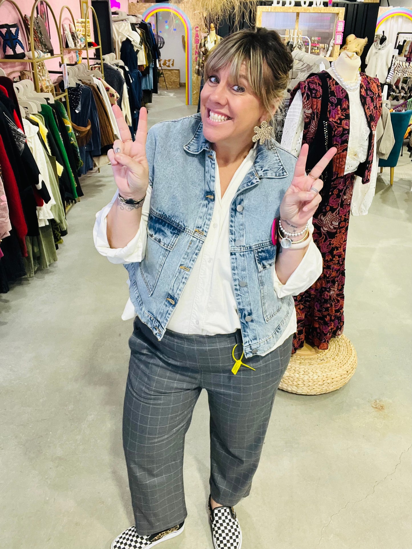 Pantalon HAILA by Banditas - carreaux gris