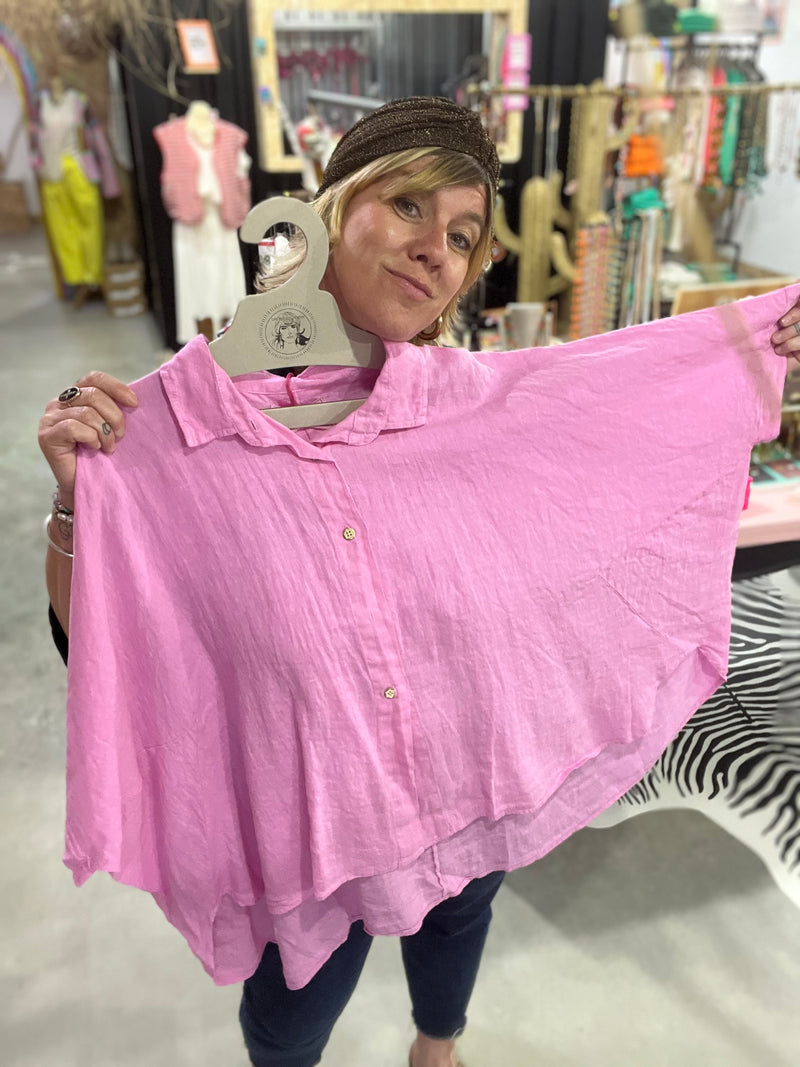 Chemise oversize IVY 100% lin - 4 couleurs