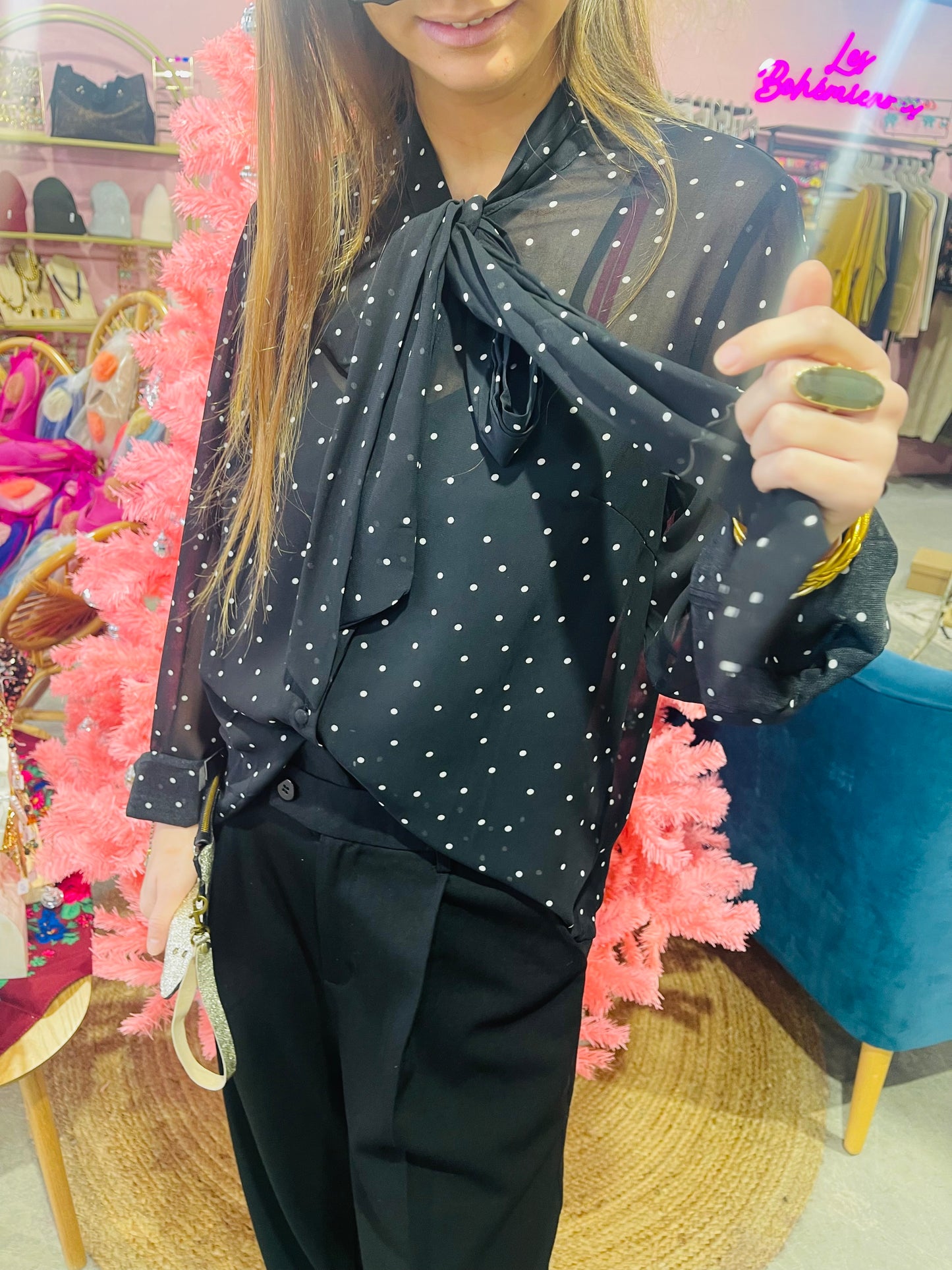 Blouse vaporeuse Doti - Noir