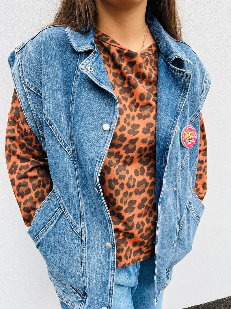 Veste en jean sans manche ELIA